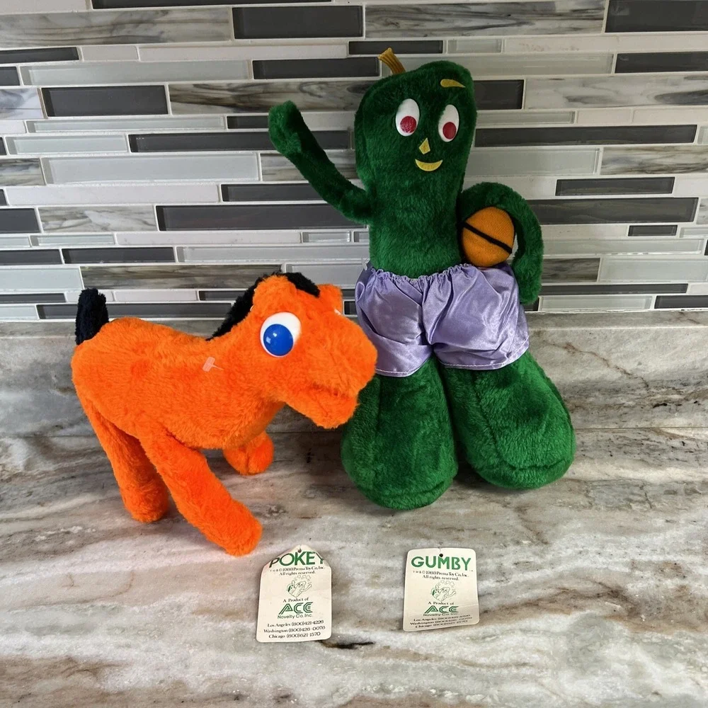 VINTAGE GUMBY AND BENDABLE‎ POKEY PLUSH ACE NOVELTY 1988